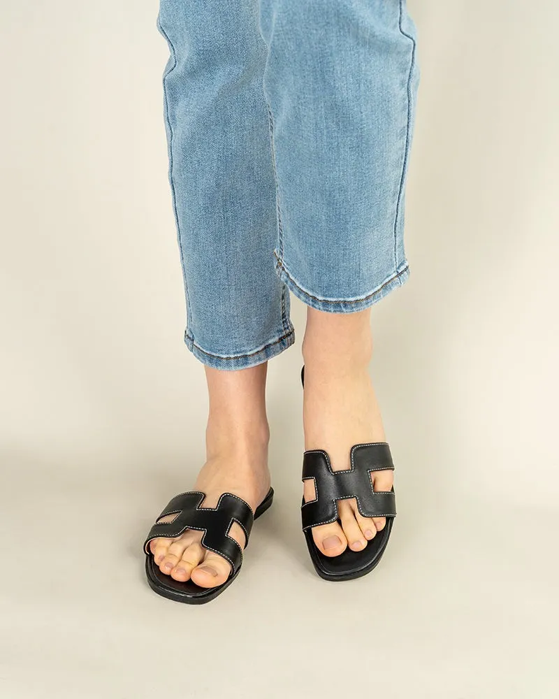 Classic Color Beach Flat Slippers Sandals