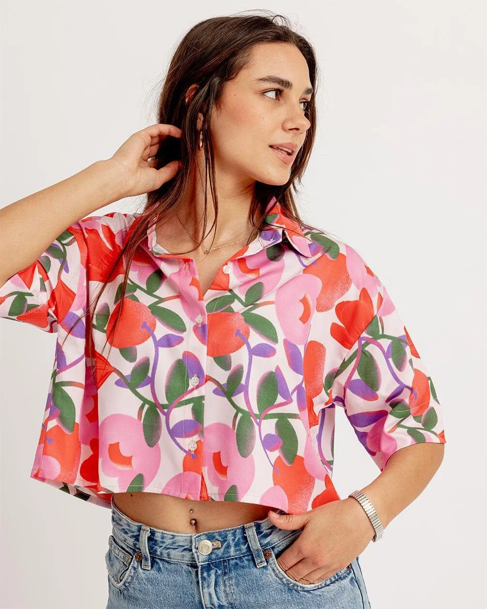 Clementine Cropped Shirt