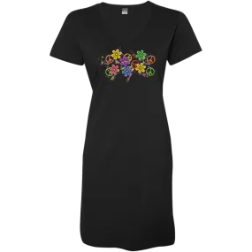 Colorful Daisies  Ladies' V-Neck Fine Jersey Cover-Up