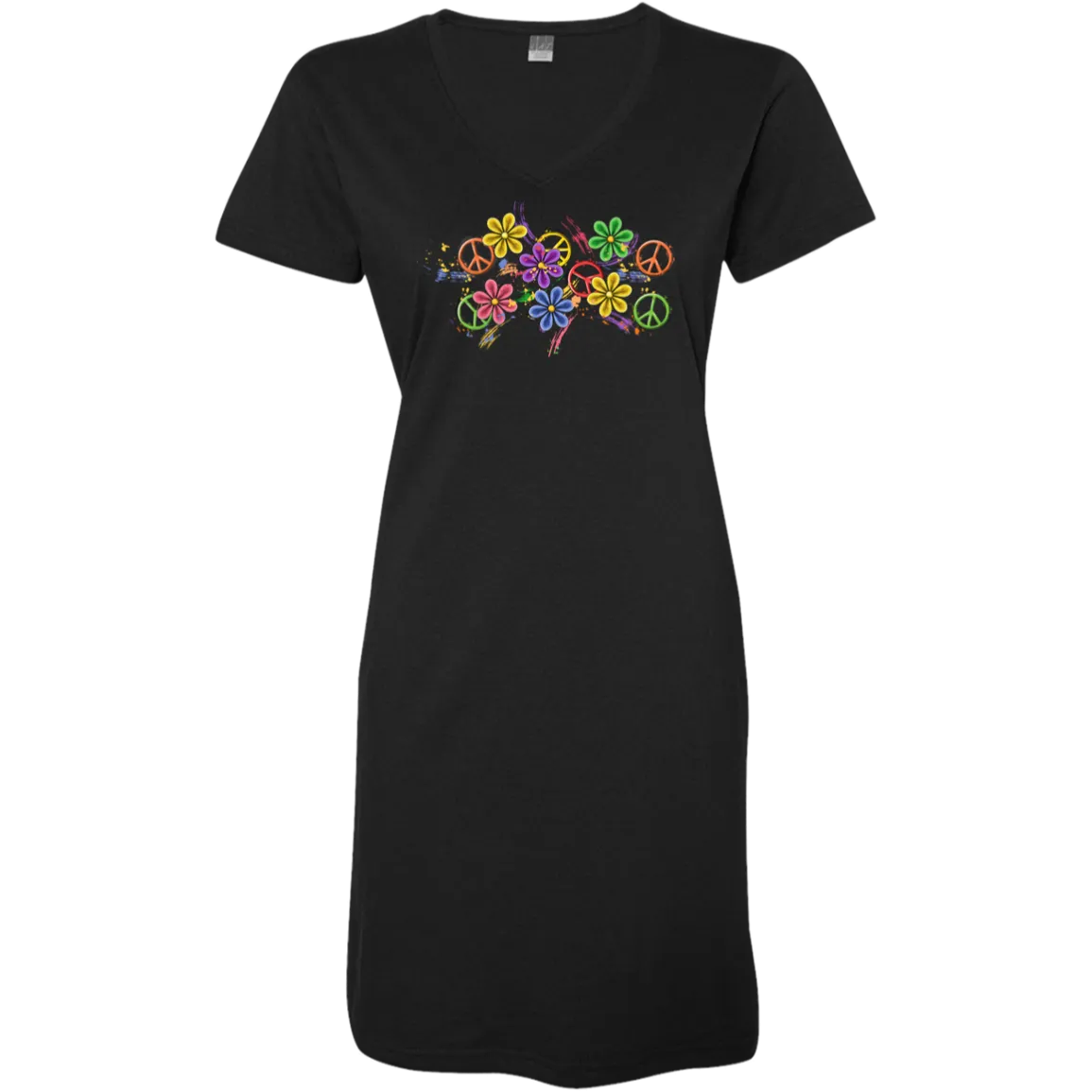 Colorful Daisies  Ladies' V-Neck Fine Jersey Cover-Up