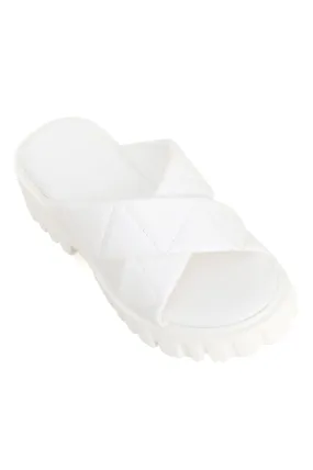 COMFORT CHIC SLIDES-WHITE