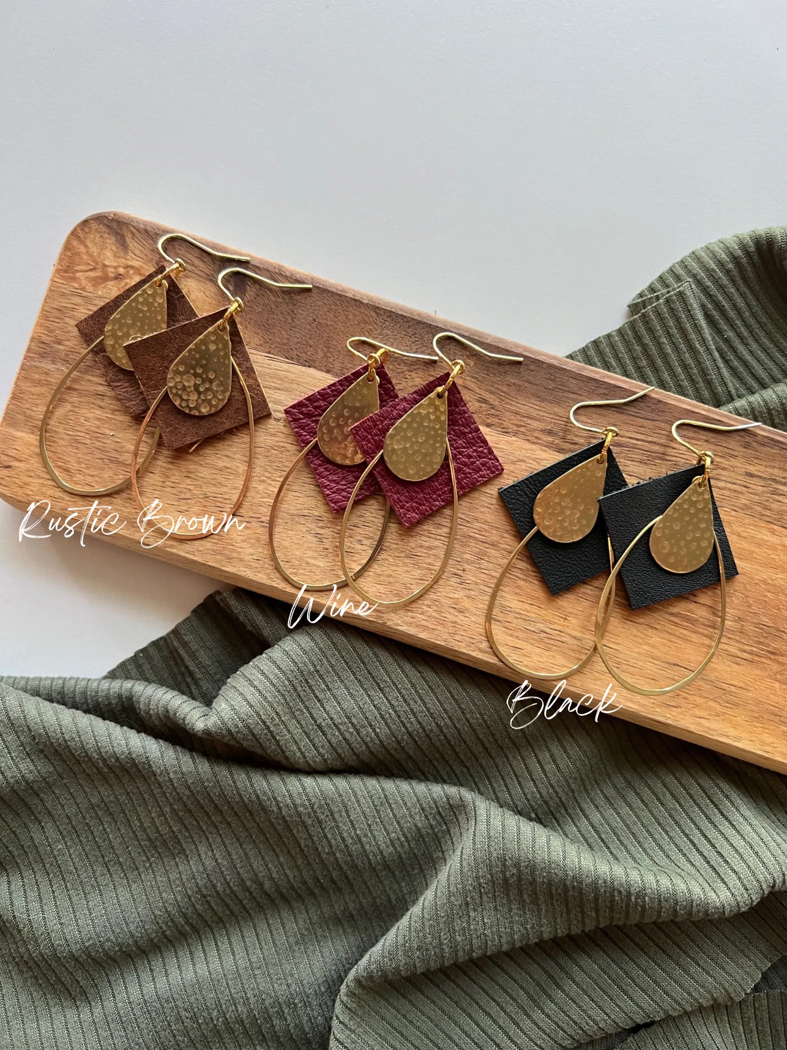 Compass | Leather Earrings