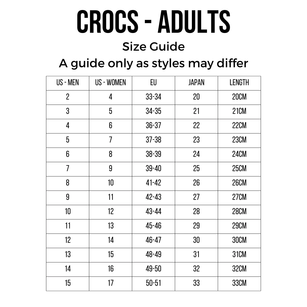 Crocs - Classic Clog White Adults Womens & Mens