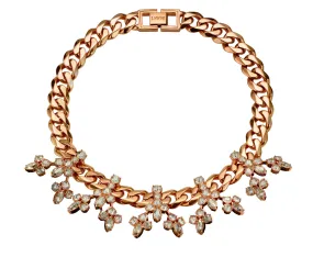 Crystal Blossom Necklace, Rose Gold