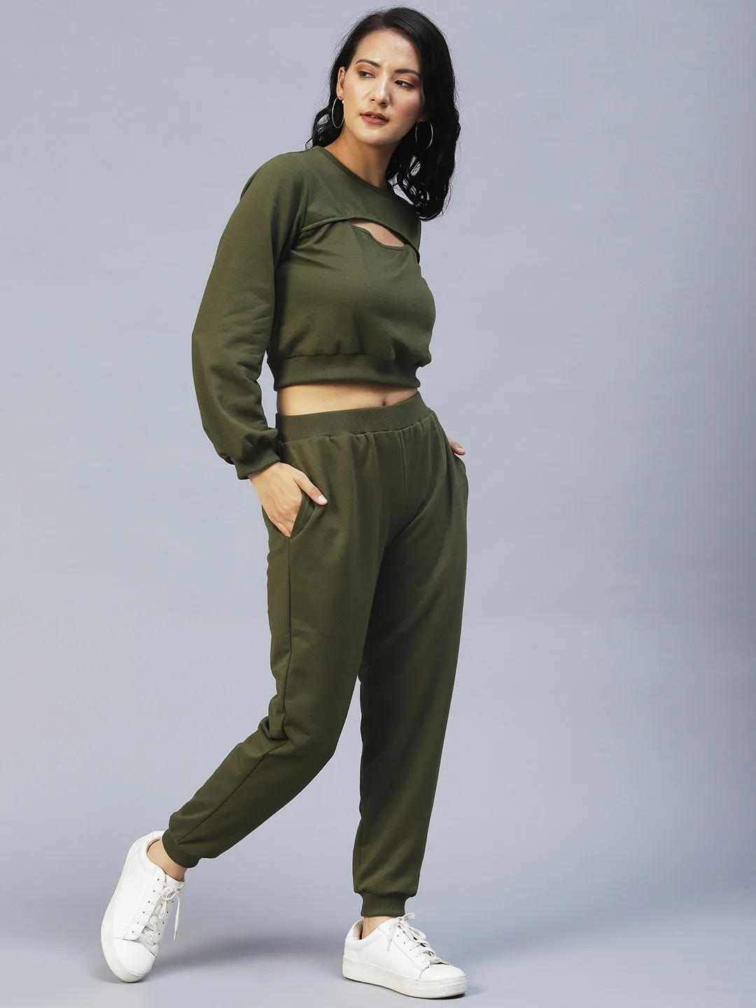 Cutout Neck Detail Tracksuit