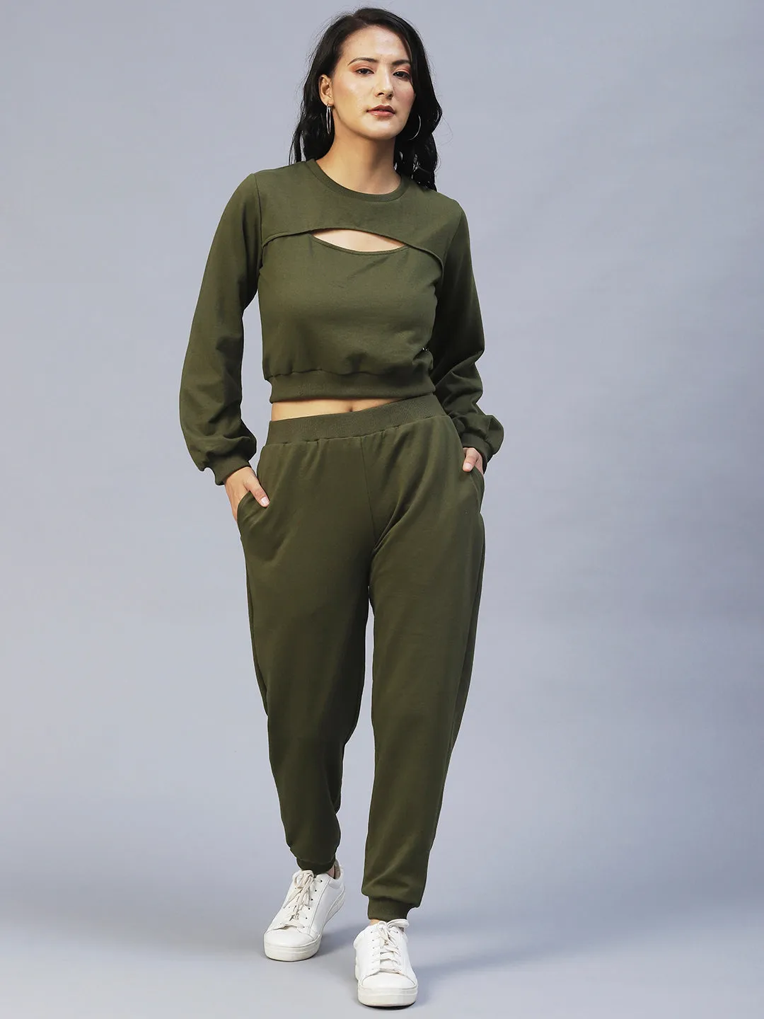 Cutout Neck Detail Tracksuit