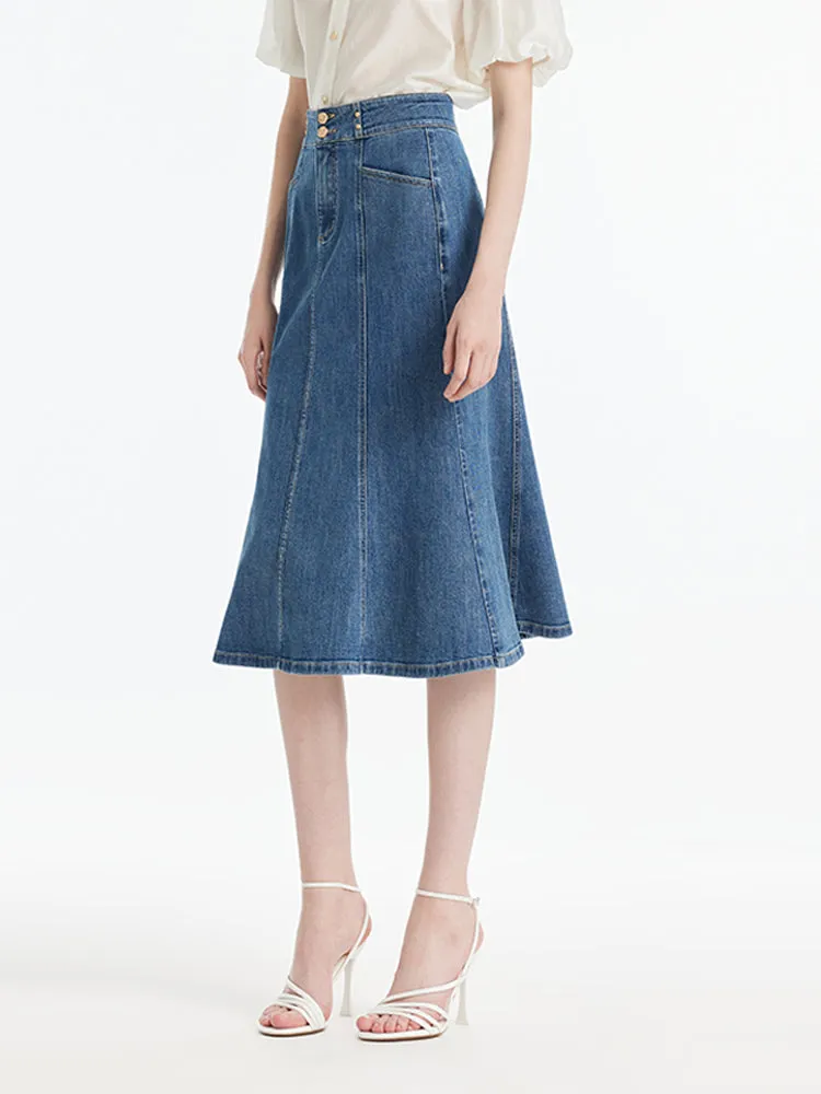 Denim High-Waisted Mermaid Women Skirt