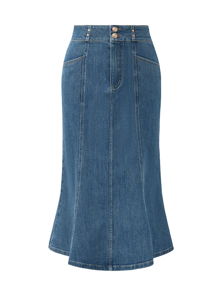 Denim High-Waisted Mermaid Women Skirt