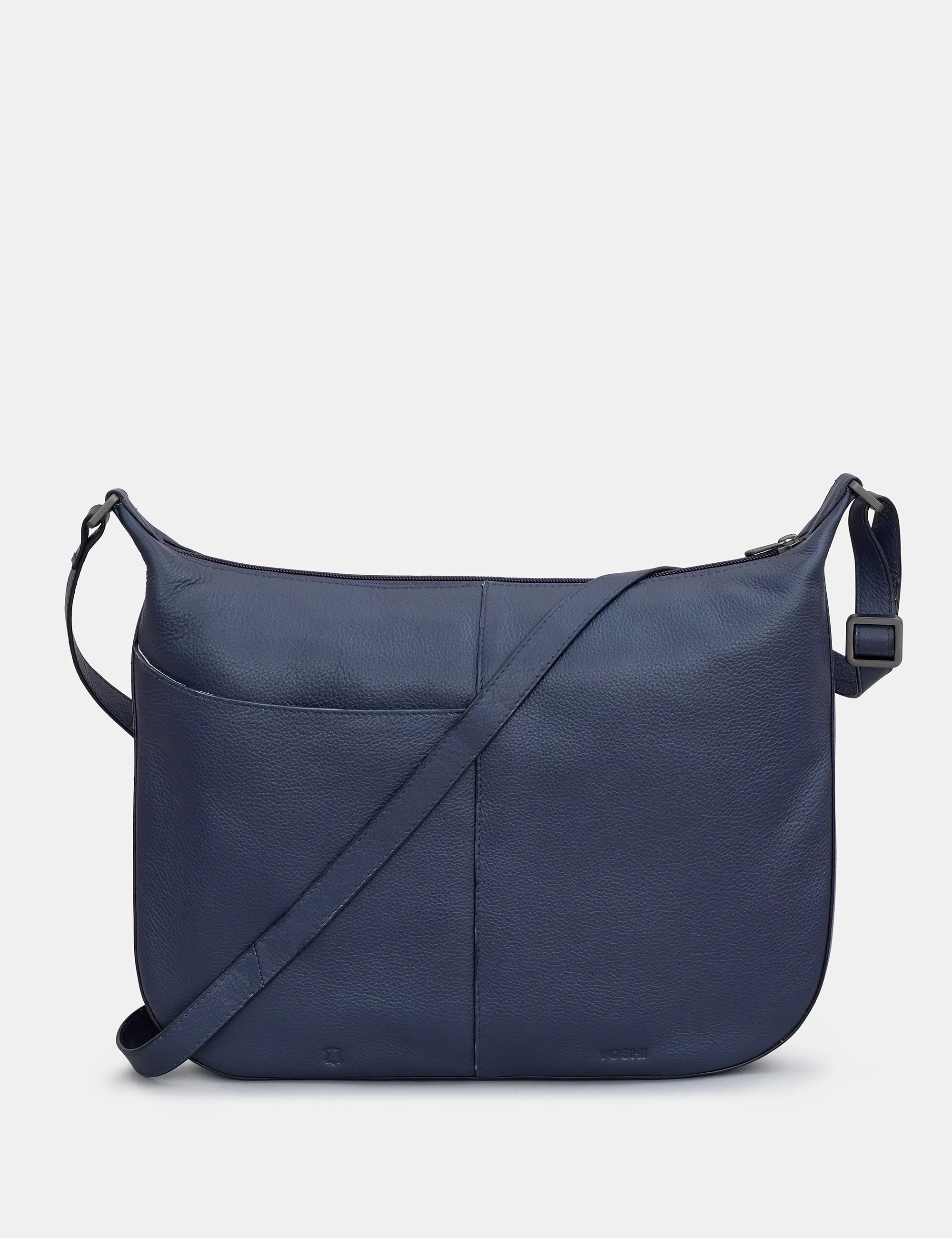 Dolton Navy Leather Hobo Bag