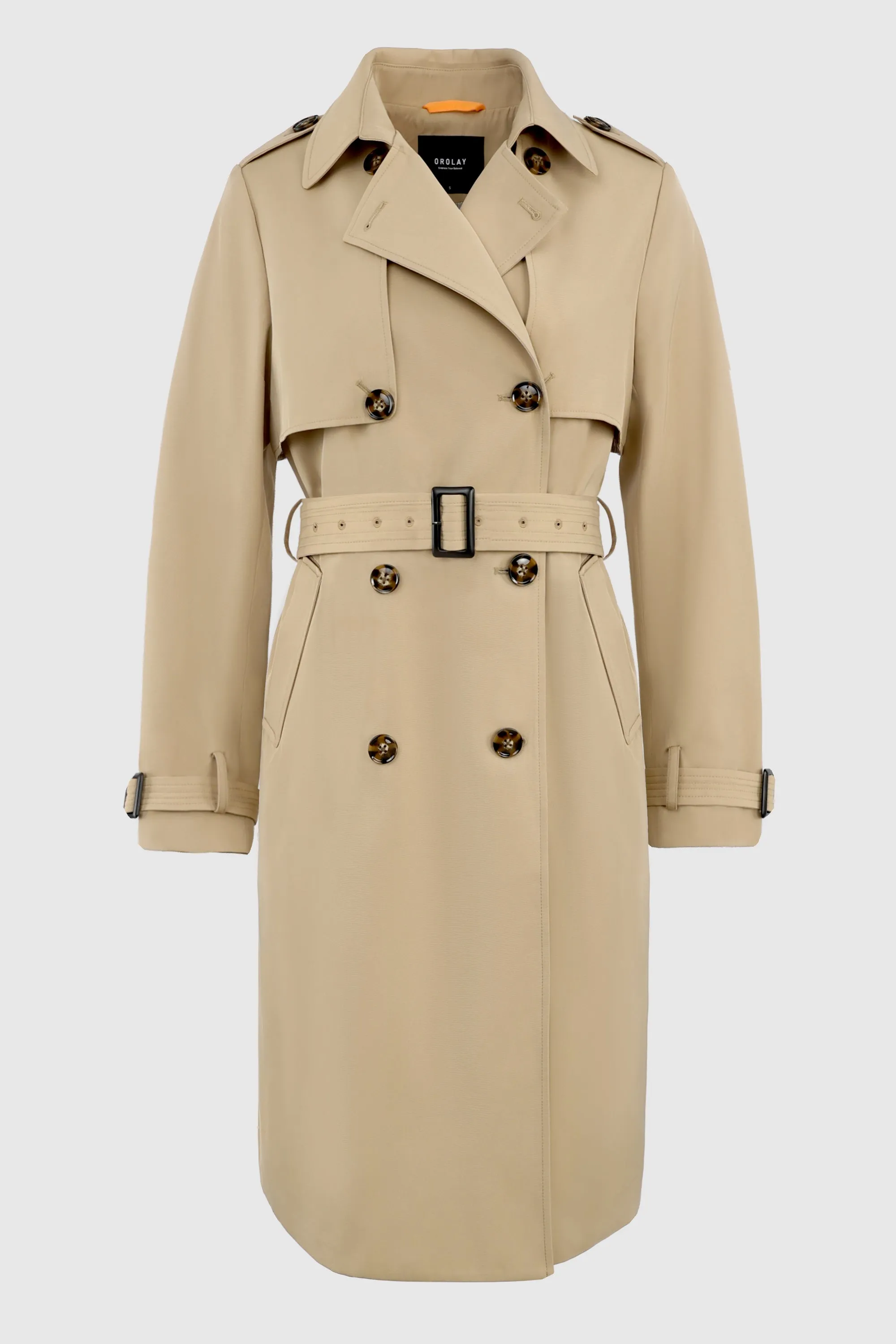 Double-Breasted Classic Lapel Long Trench Coat