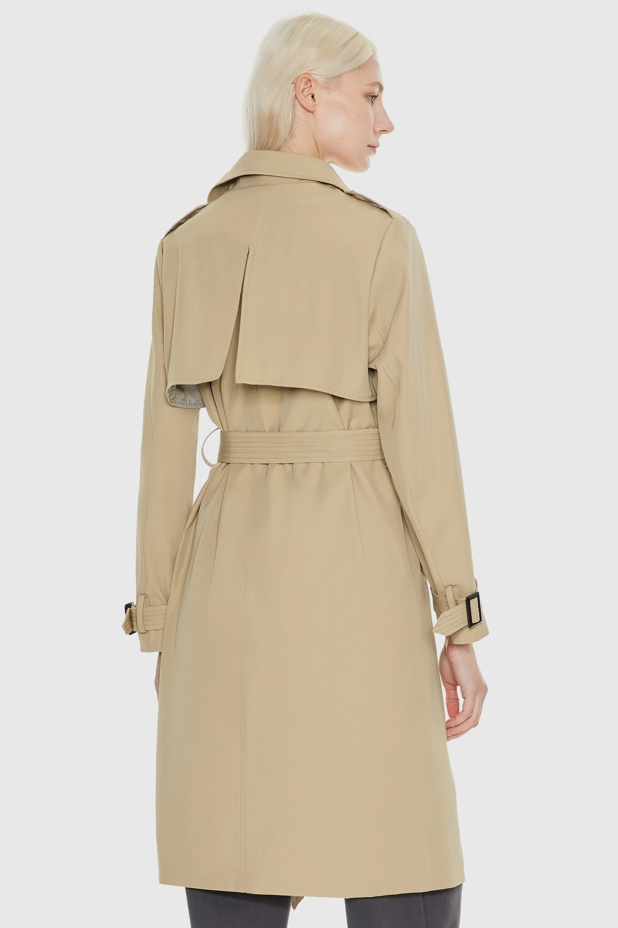 Double-Breasted Classic Lapel Long Trench Coat