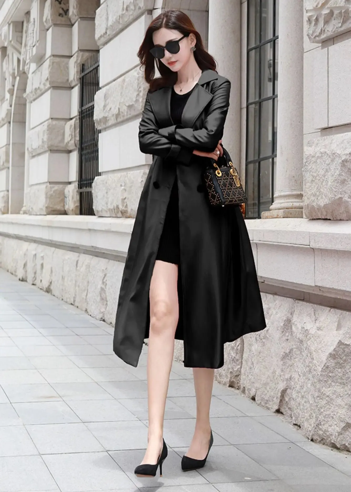 Double Breasted Fit & Flare Trench Coat