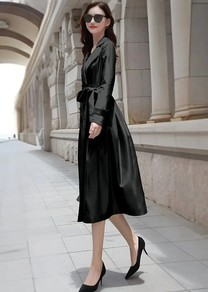 Double Breasted Fit & Flare Trench Coat