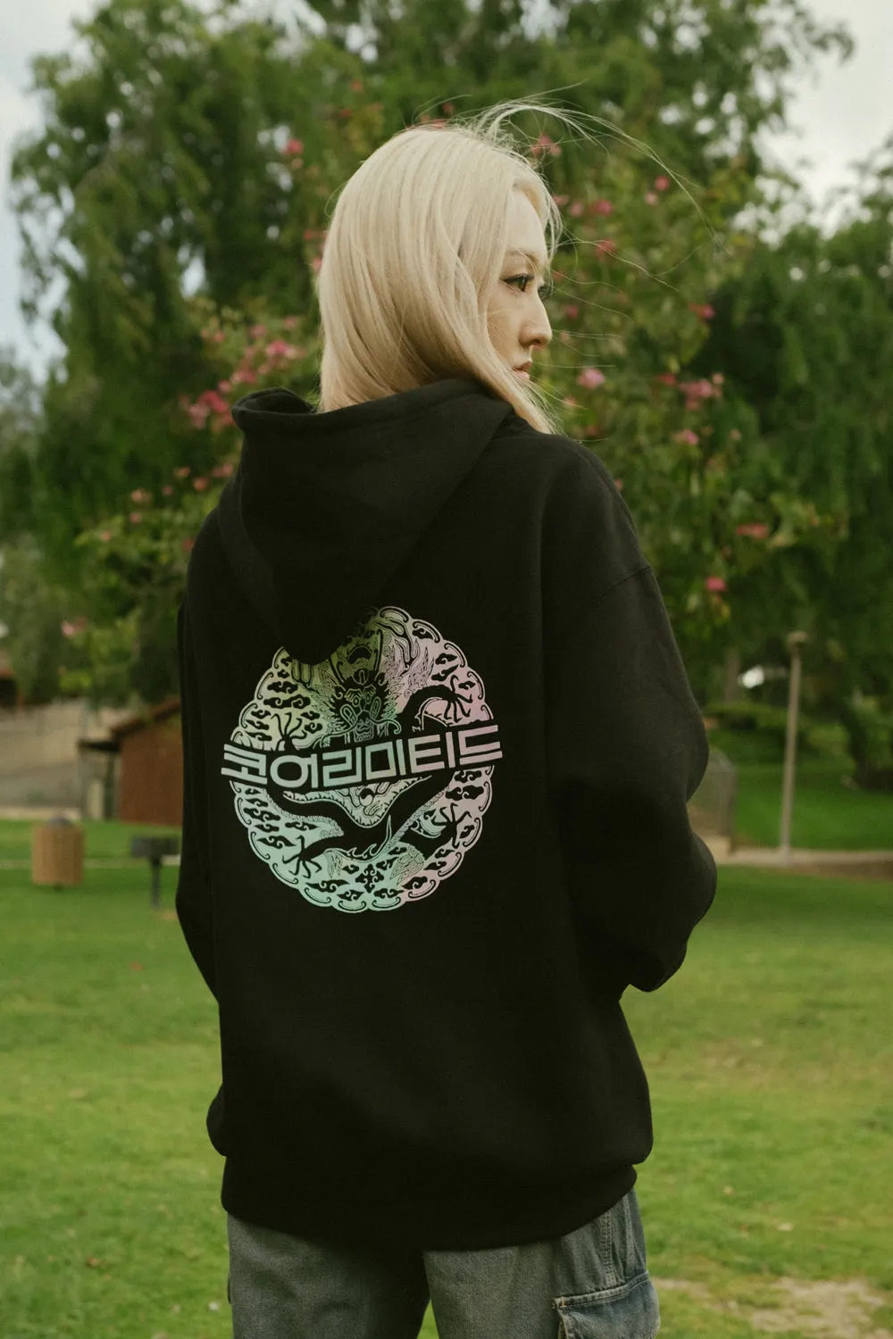 DRAGON OF PEARL ZIP UP HOODIE (BLACK)