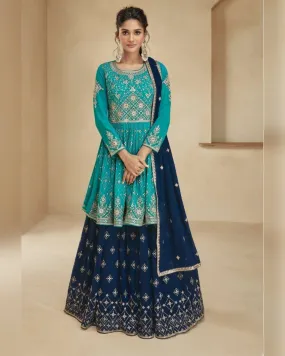 Embroidered Real Georgette Skirt Style Salwar Suits