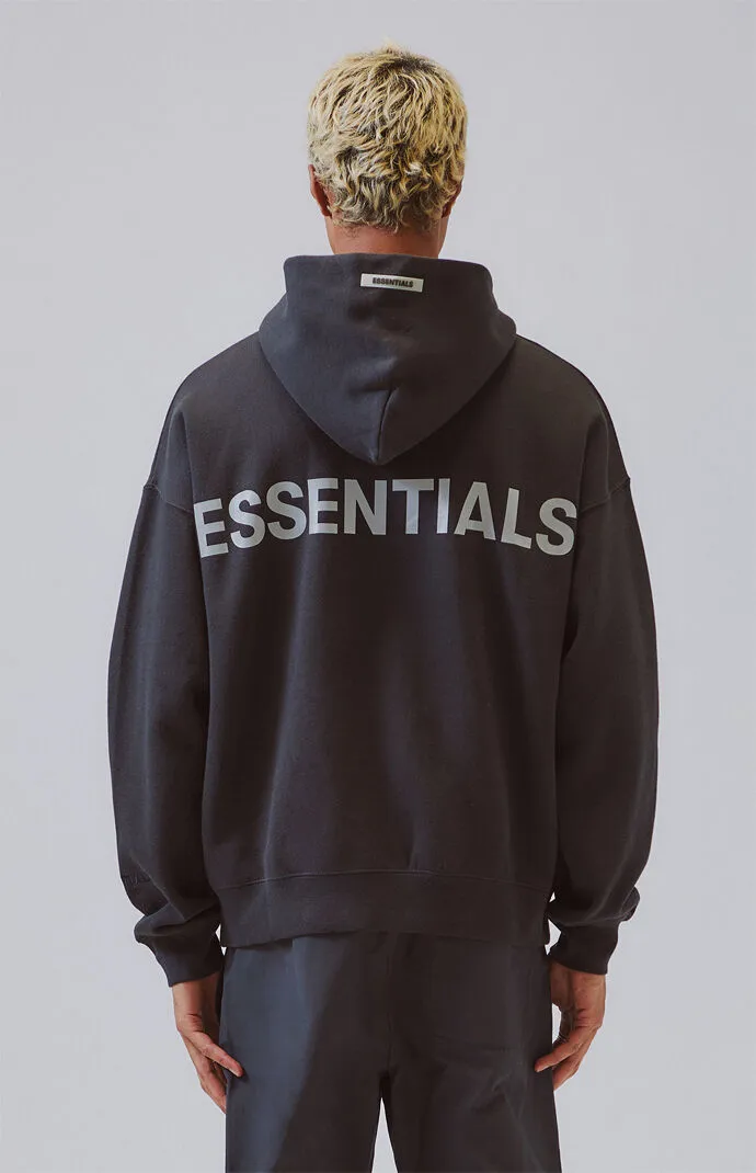 FEAR OF GOD ESSENTIALS BLACK REFLECTIVE 3M HOODIE