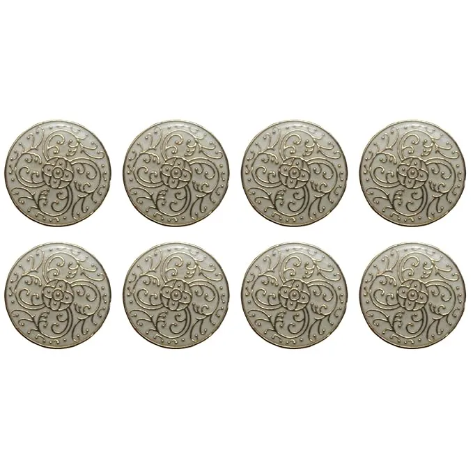 Floral Elegance Metal Buttons(7 Big   7 Small)