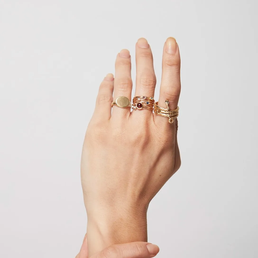 Gemstone Stacking Ring With Garnet