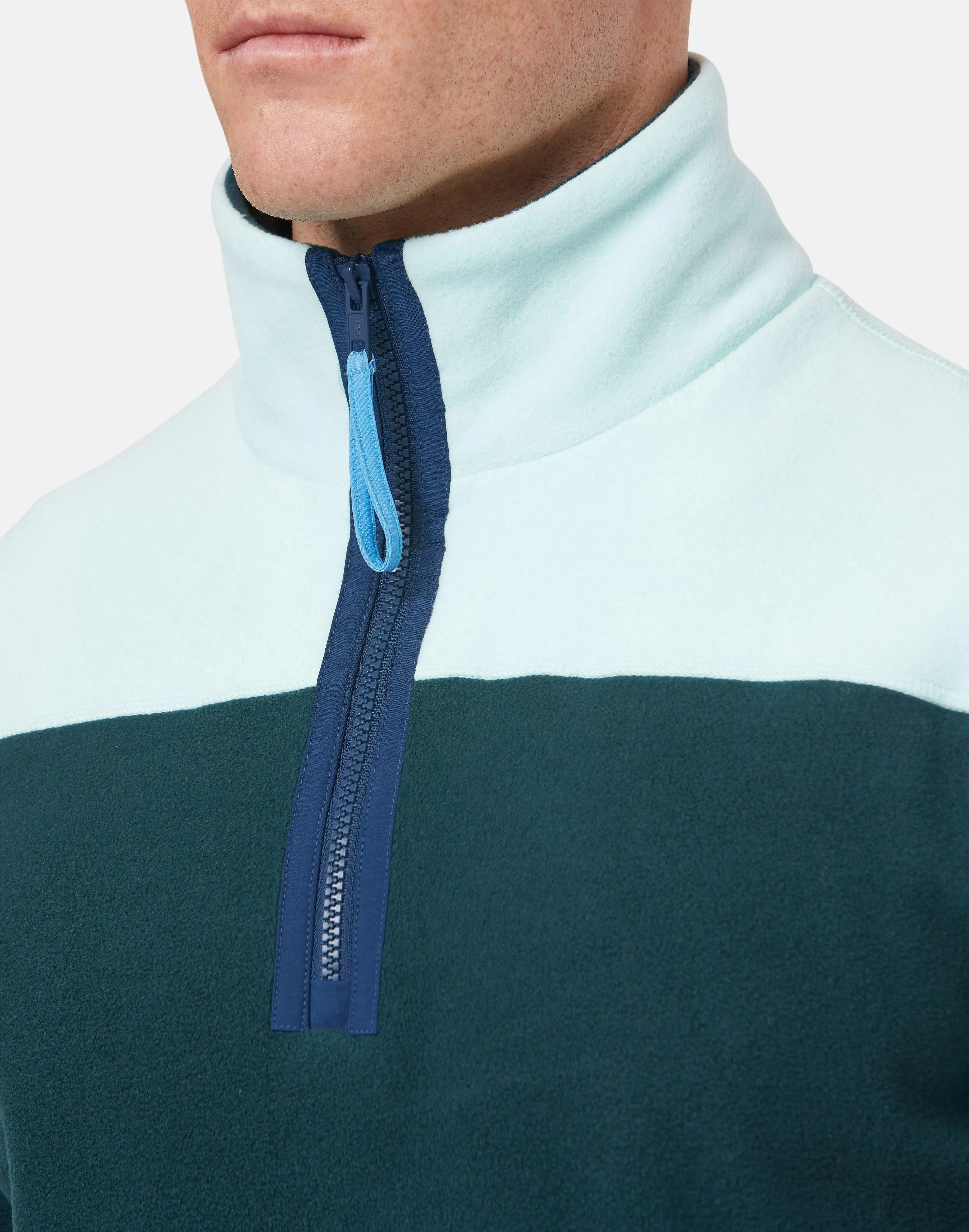 Half Zip Polar Fleece in Sea Green