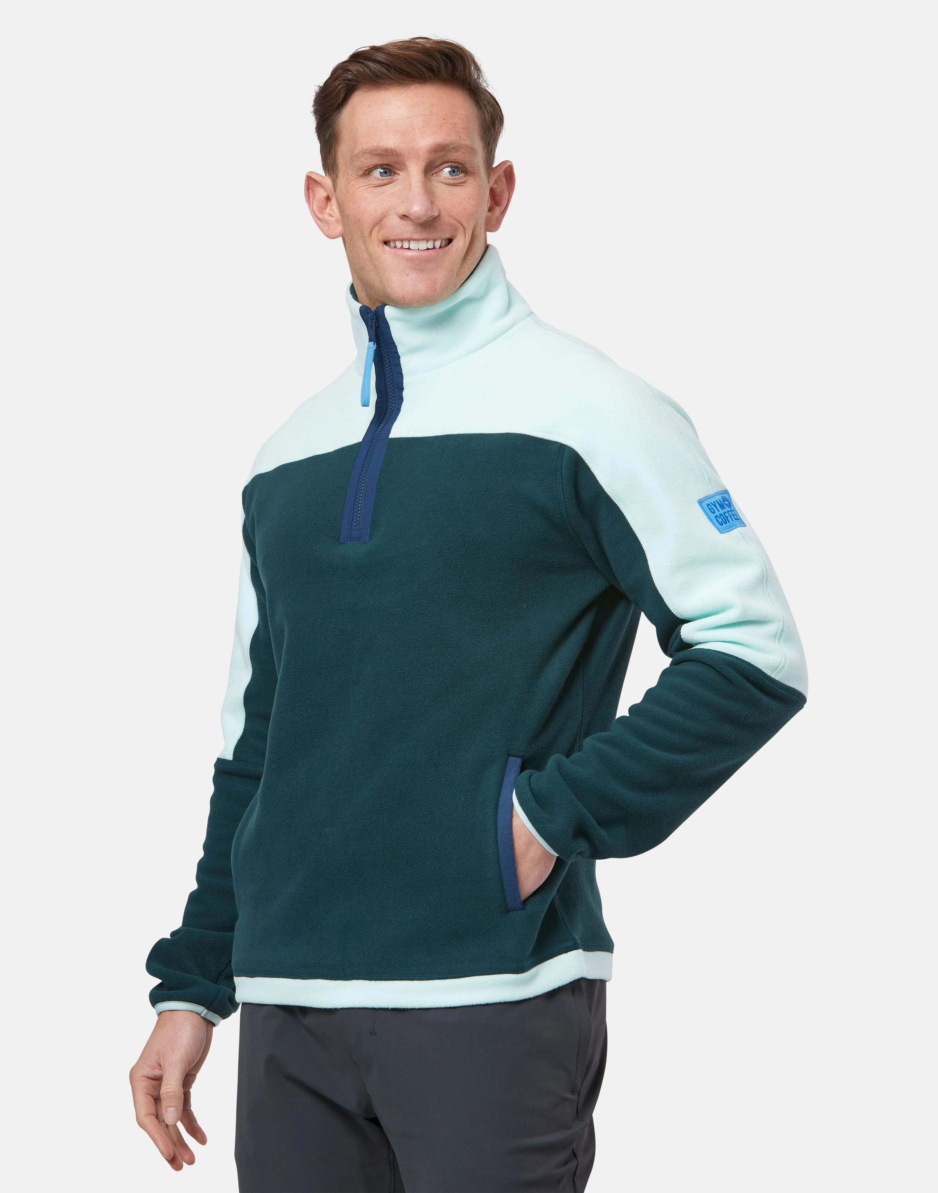 Half Zip Polar Fleece in Sea Green