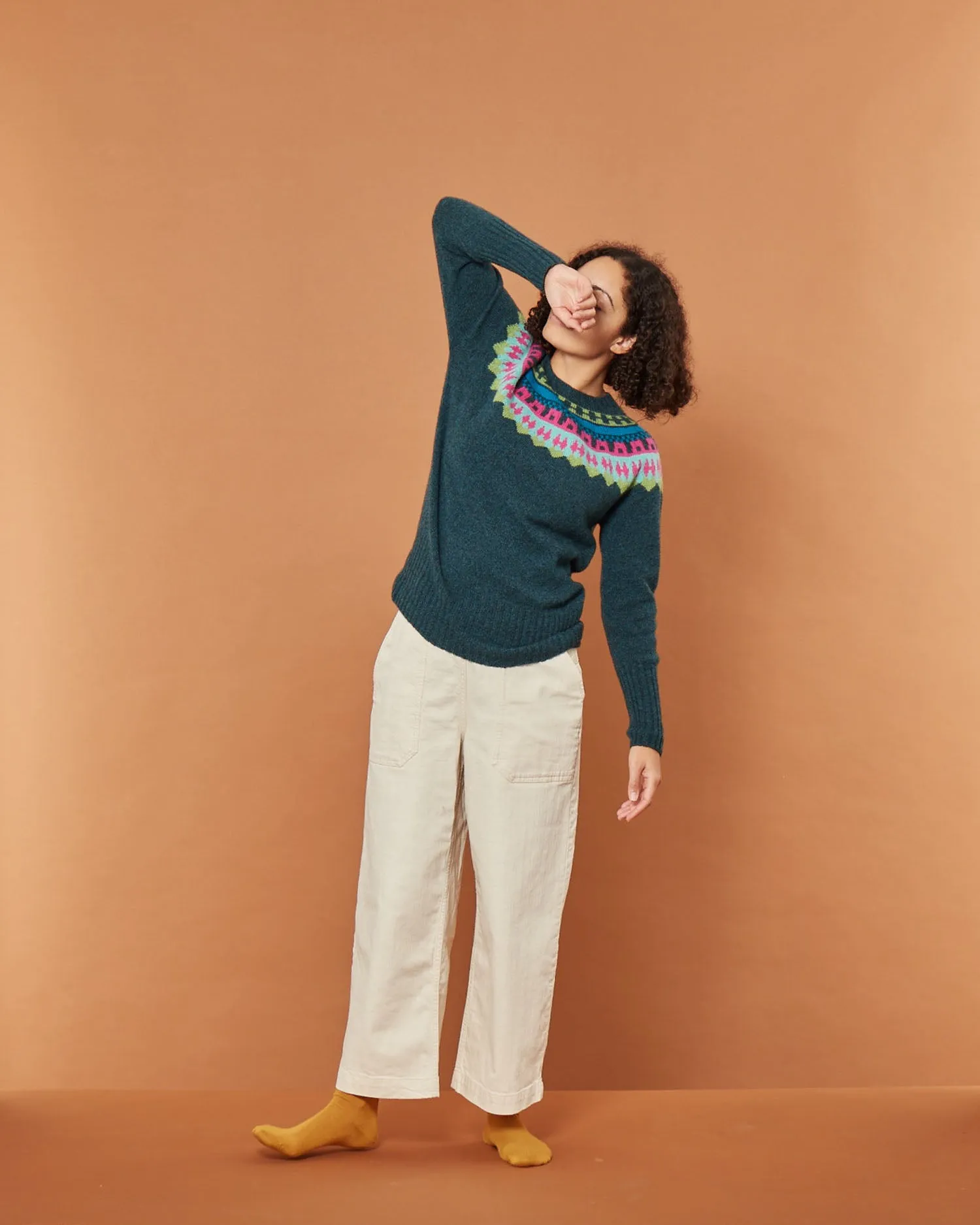 Helga Yoke Sweater- Oribe Green