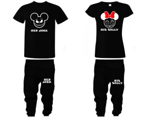 Her Jack His Sally Couple Matching T Shirts and Jogger Pants