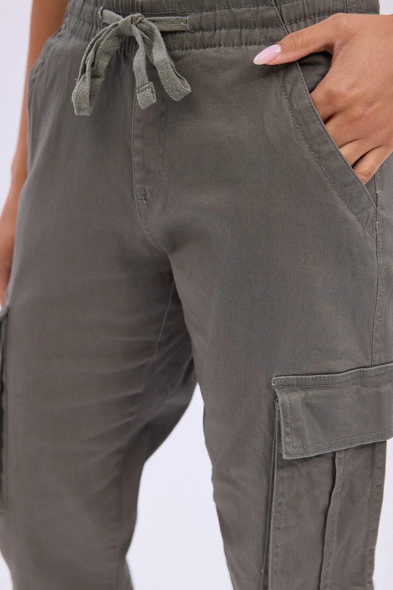 High Rise Twill Cargo Jogger