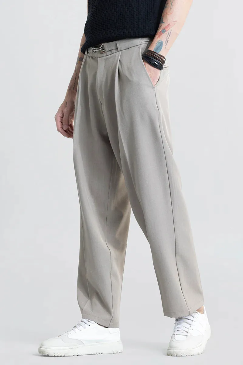 Hooked Light Grey Korean Pant