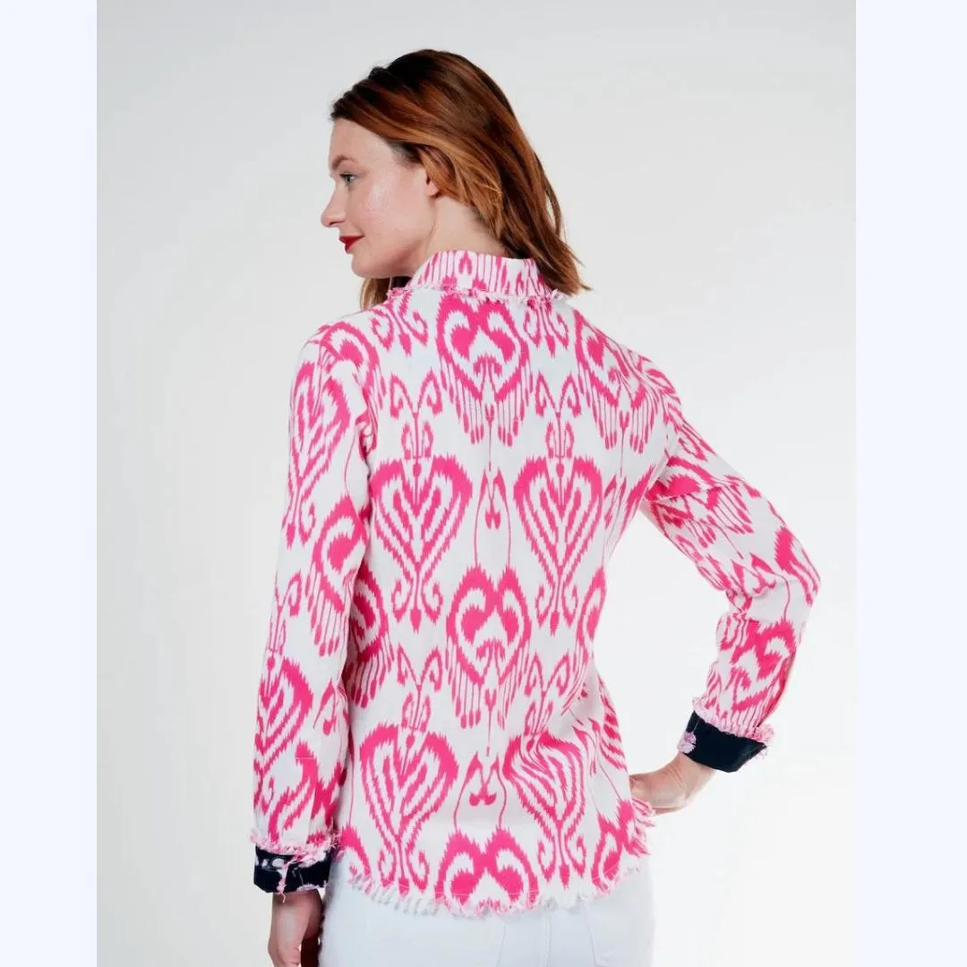 Hot Pink Ikat Print Shirt