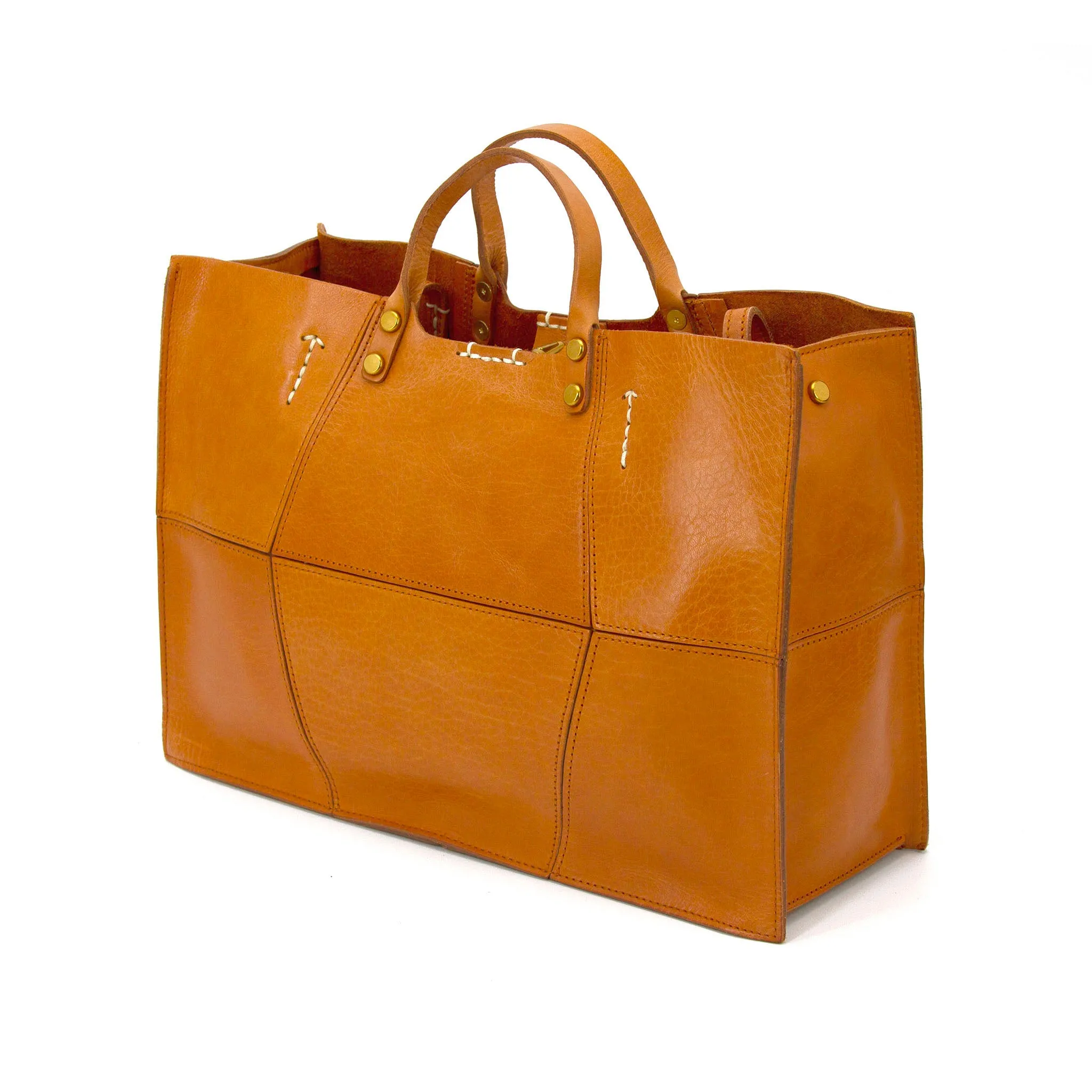 Italian Leather Tote Bag, Large Capacity Leather Shoulder Bag For Women, Vegetable Tanned Leather Handmade Bag-i7bags