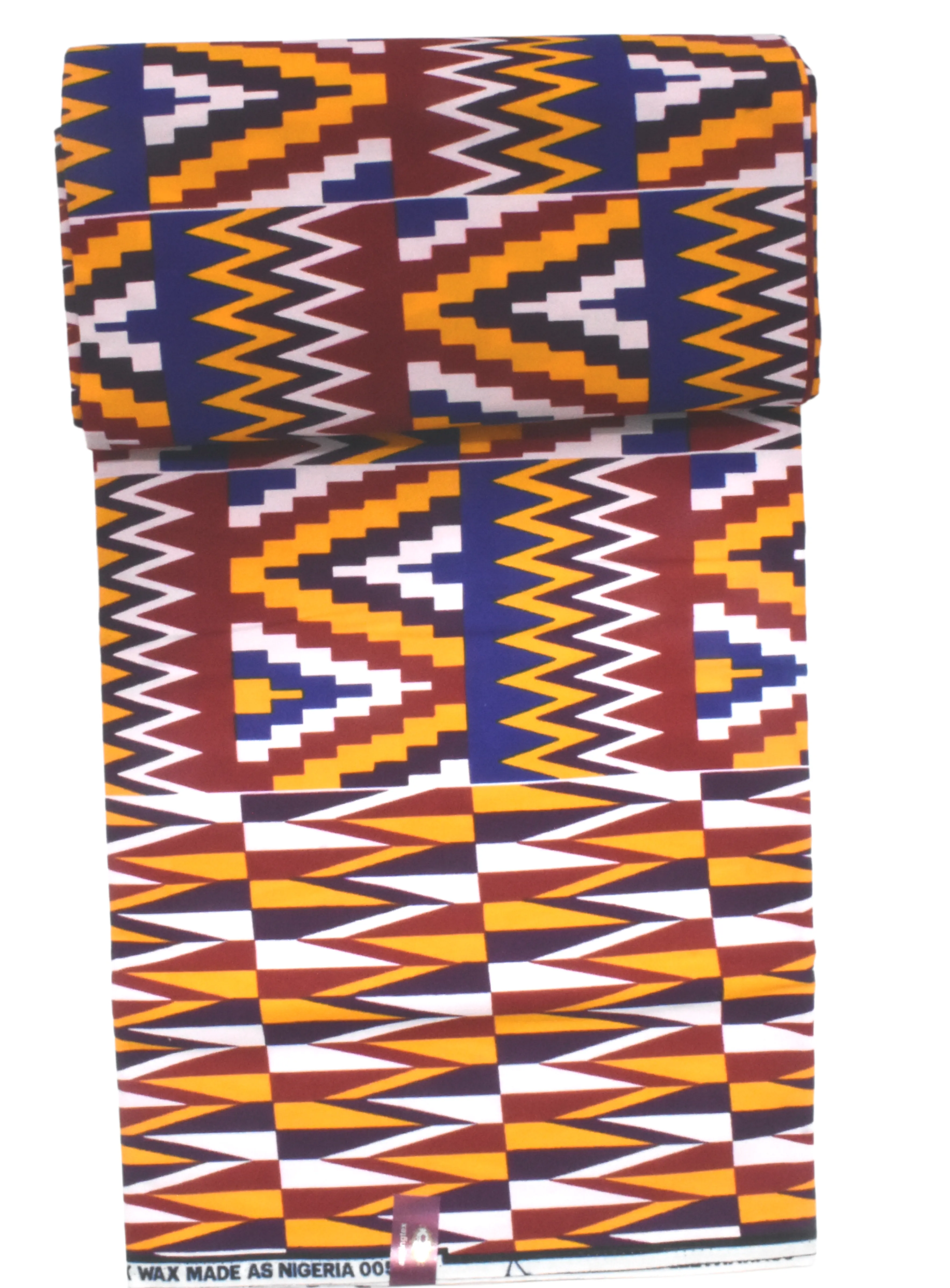 Kente style blue, orange and yellow african print - CA233