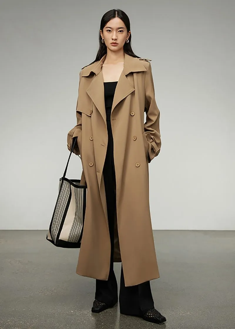 Khaki Double Breasted Trench Coat