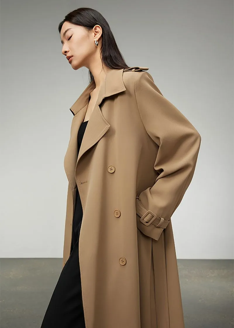 Khaki Double Breasted Trench Coat