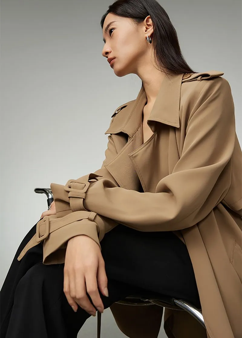 Khaki Double Breasted Trench Coat