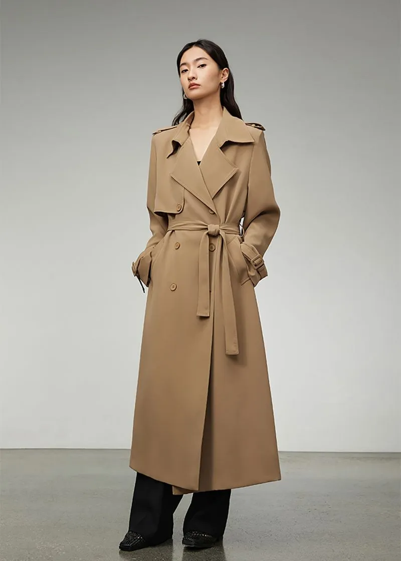 Khaki Double Breasted Trench Coat