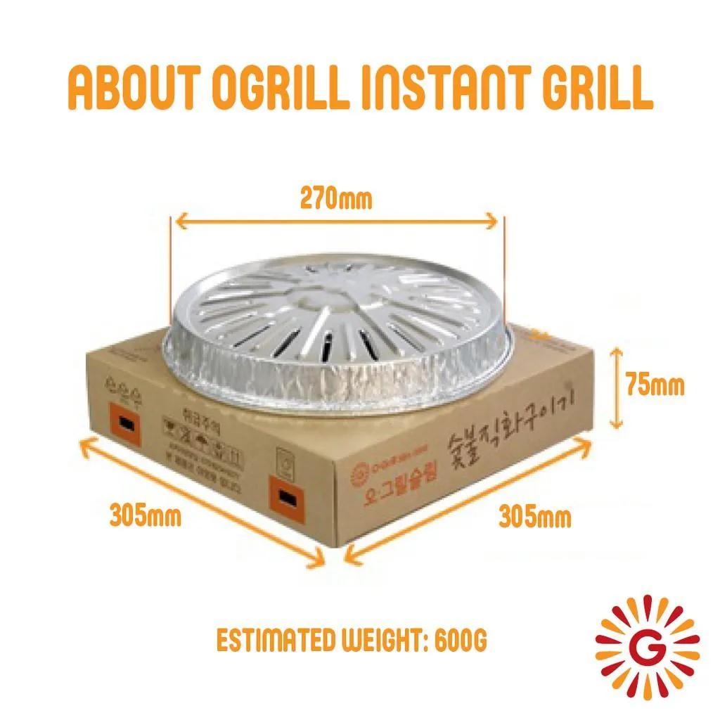 Korean Portable Disposable BBQ Grill (Charcoal Included)