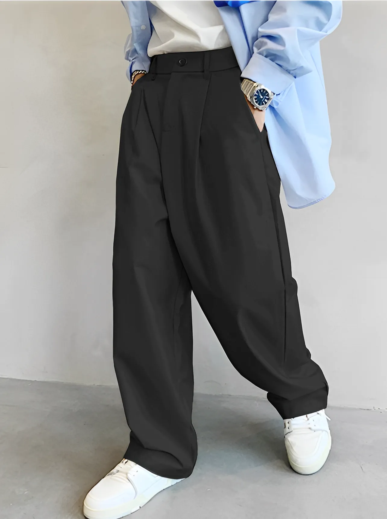 Korean Street Slant Pocket Trousers