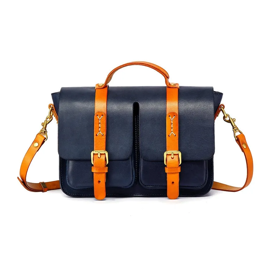 Leather Cambridge Satchel,Unisex Color-Block Crossbody Cambridge Leather Bag,For Women For Men-i7bags