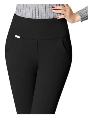 LPOWSS Sexy High Waist Skinny Black Leggings Women Solid Plus Size Pencil Pants Stretch Skinny Thin Korean Small-leg Trousers