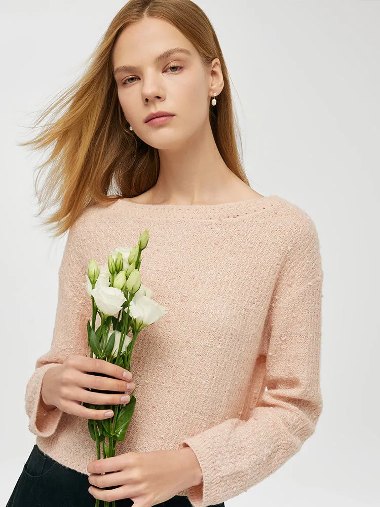 Mohair Slash Neck Women Sweater