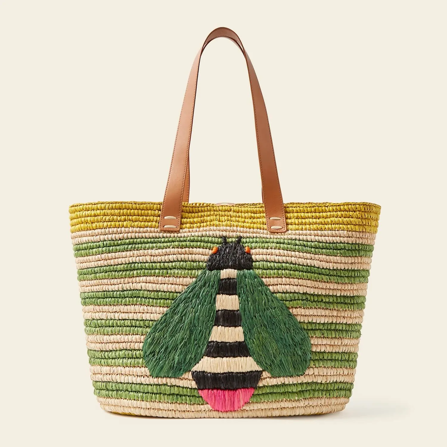 Monday Basket Bag - Bug Green Stripe