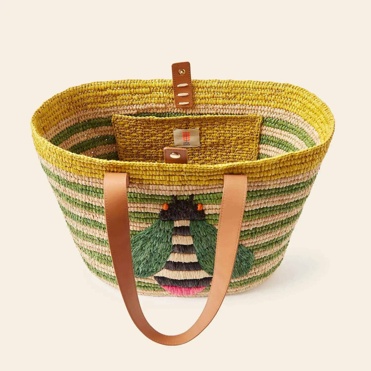 Monday Basket Bag - Bug Green Stripe