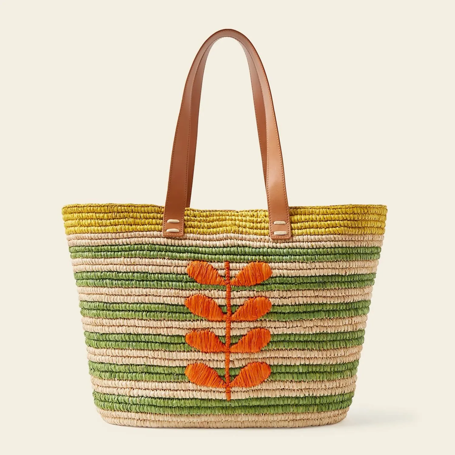 Monday Basket Bag - Bug Green Stripe