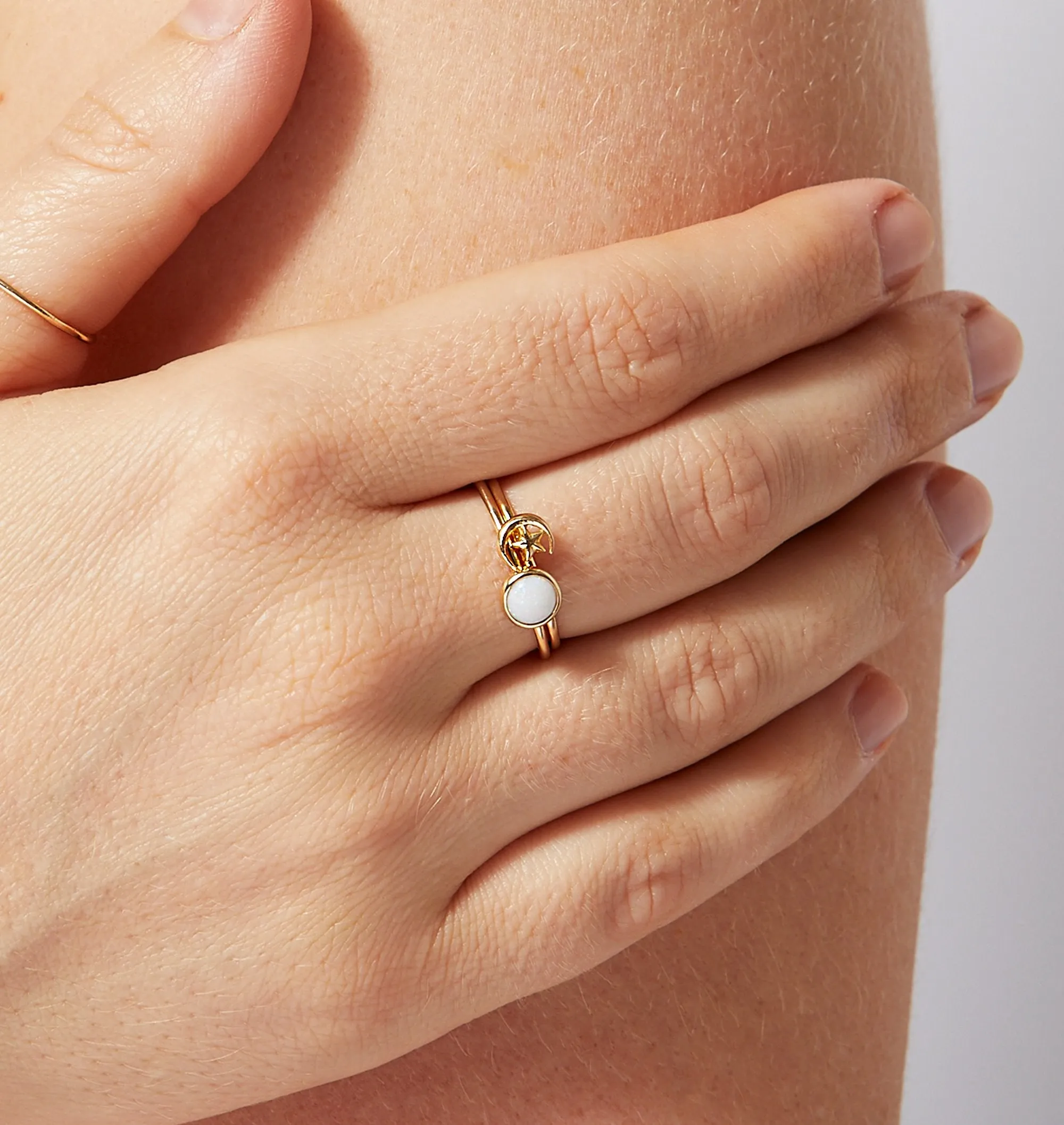 Moon And Star Stacking Ring