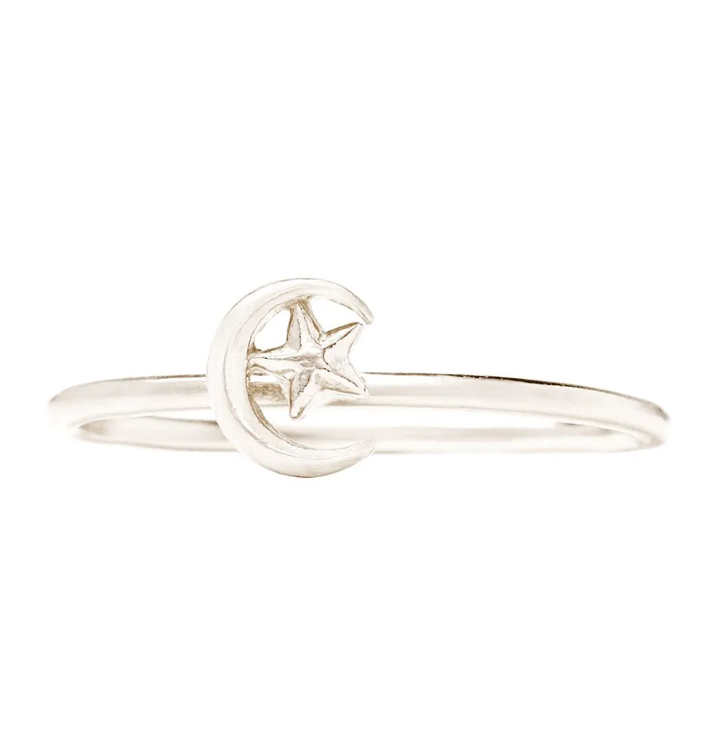 Moon And Star Stacking Ring