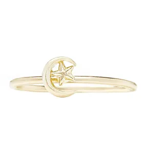 Moon And Star Stacking Ring