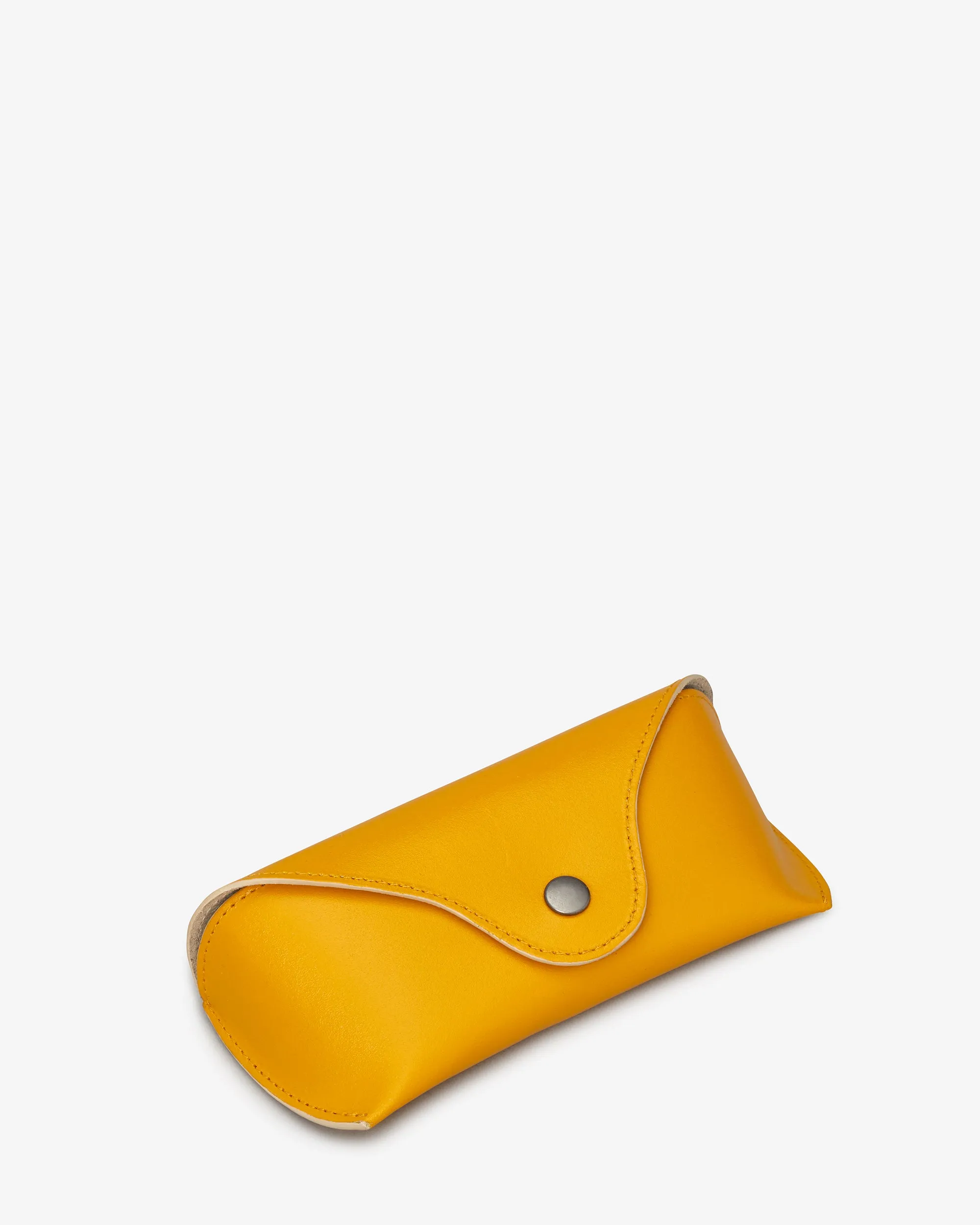 Mustard Yellow Leather Glasses Case