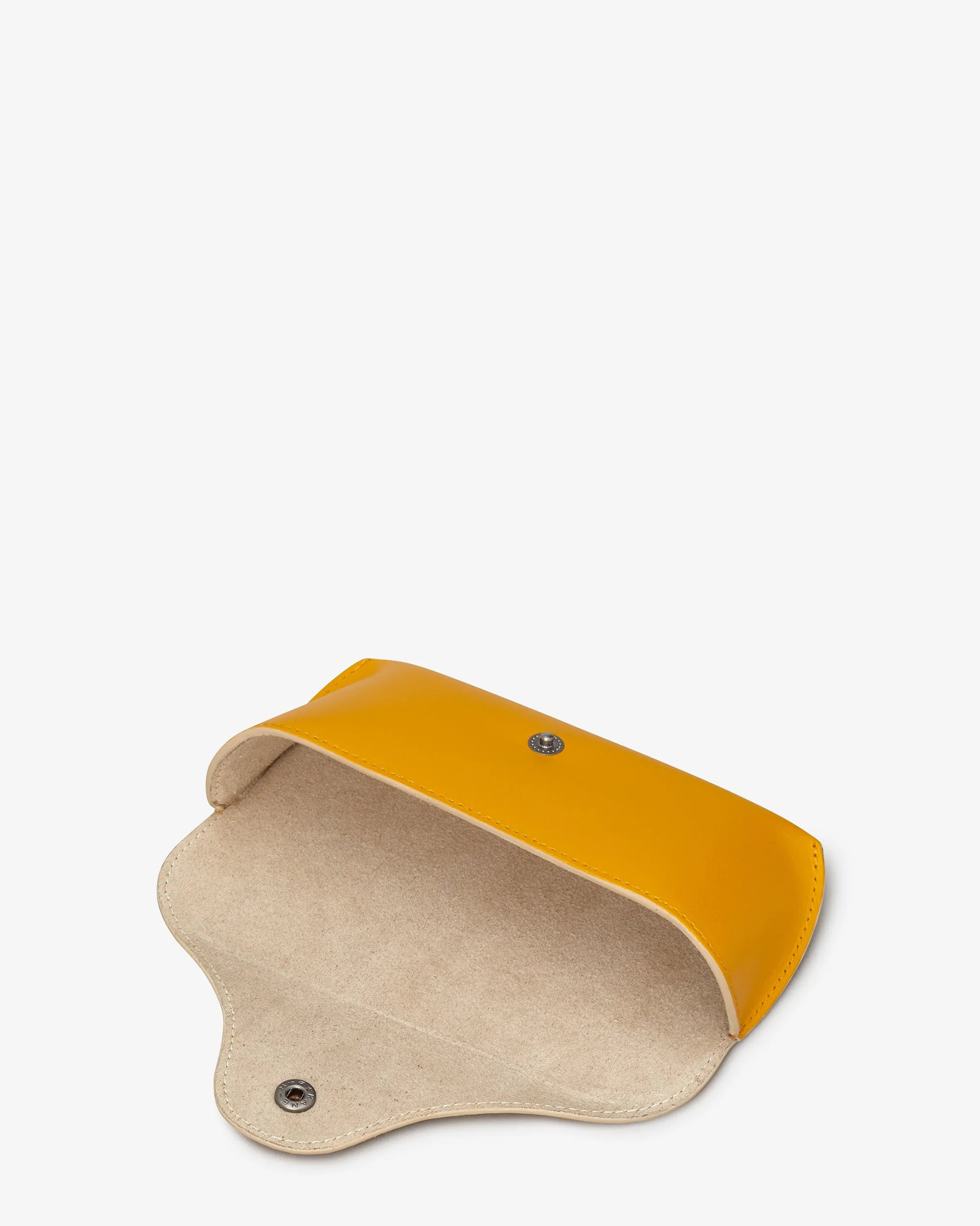 Mustard Yellow Leather Glasses Case