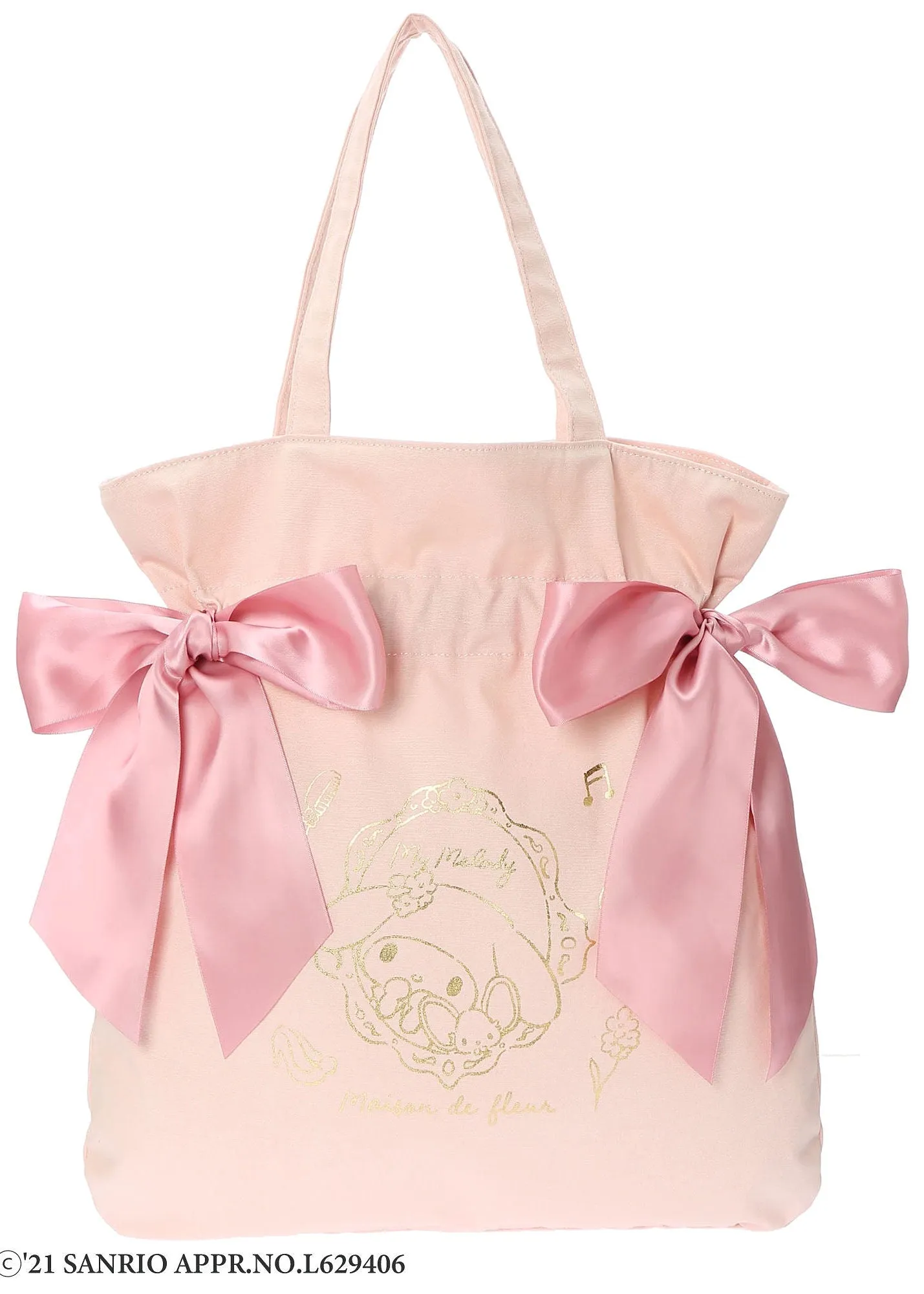 My Melody x Maison de FLEUR SANRIO Ribbon tote bag (Gingham Inner)