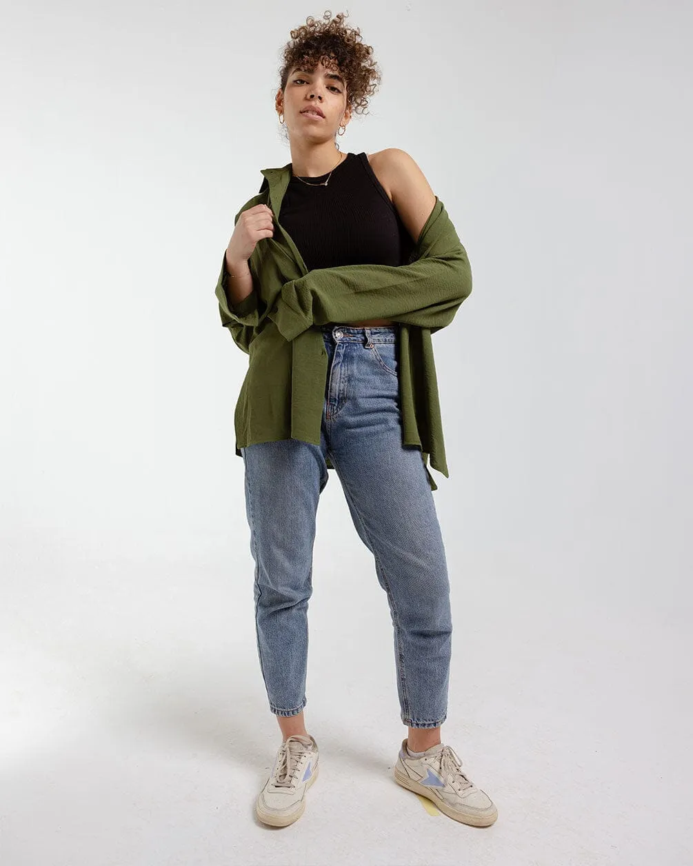 Olive Green Oversized Shirt